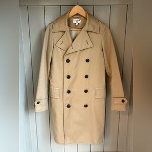 Ines de la Fressange Uniqlo 2014 Double-Breasted Tan Trench Coat Sz XS